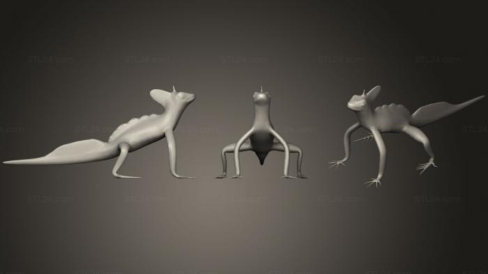 Animal figurines (Basilisk Lizard, STKJ_0728) 3D models for cnc